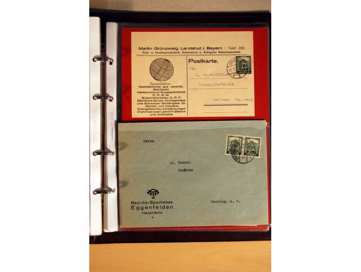 1923/32, umfangreiche Sammlung mit einigen hundert Briefen und Karten, sauber nach Ausgaben sortiert mit vielen besseren Einz