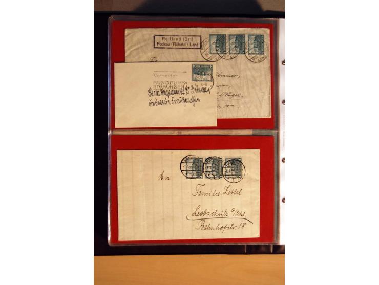 1923/32, umfangreiche Sammlung mit einigen hundert Briefen und Karten, sauber nach Ausgaben sortiert mit vielen besseren Einz