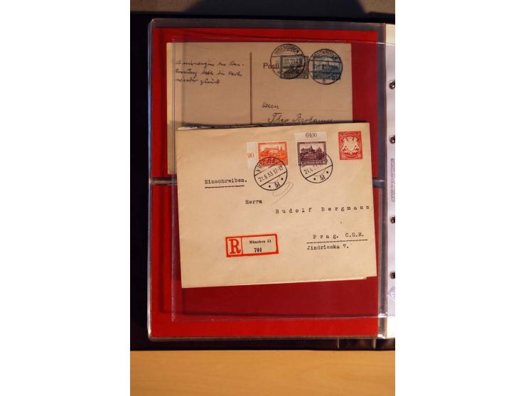 1923/32, umfangreiche Sammlung mit einigen hundert Briefen und Karten, sauber nach Ausgaben sortiert mit vielen besseren Einz