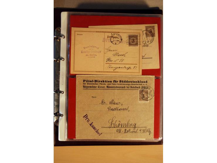 1923/32, umfangreiche Sammlung mit einigen hundert Briefen und Karten, sauber nach Ausgaben sortiert mit vielen besseren Einz