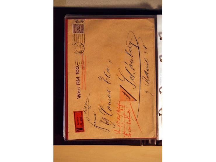 1923/32, umfangreiche Sammlung mit einigen hundert Briefen und Karten, sauber nach Ausgaben sortiert mit vielen besseren Einz