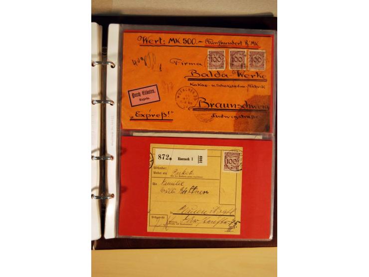 1923/32, umfangreiche Sammlung mit einigen hundert Briefen und Karten, sauber nach Ausgaben sortiert mit vielen besseren Einz