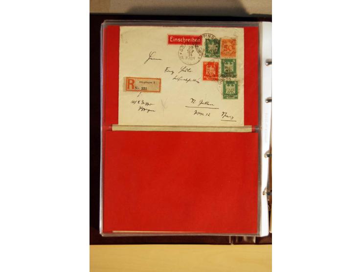 1923/32, umfangreiche Sammlung mit einigen hundert Briefen und Karten, sauber nach Ausgaben sortiert mit vielen besseren Einz