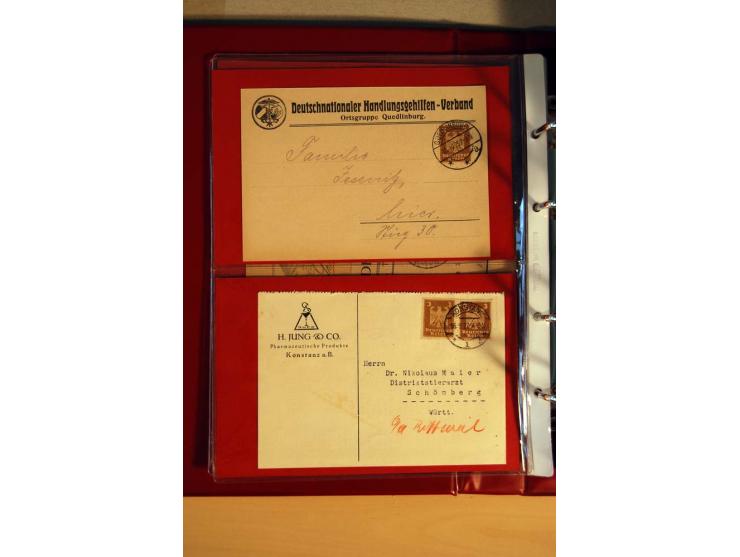 1923/32, umfangreiche Sammlung mit einigen hundert Briefen und Karten, sauber nach Ausgaben sortiert mit vielen besseren Einz