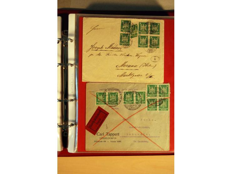 1923/32, umfangreiche Sammlung mit einigen hundert Briefen und Karten, sauber nach Ausgaben sortiert mit vielen besseren Einz