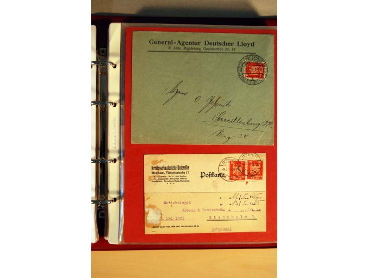 1923/32, umfangreiche Sammlung mit einigen hundert Briefen und Karten, sauber nach Ausgaben sortiert mit vielen besseren Einz