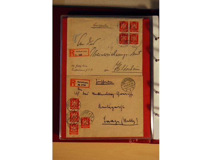 1923/32, umfangreiche Sammlung mit einigen hundert Briefen und Karten, sauber nach Ausgaben sortiert mit vielen besseren Einz