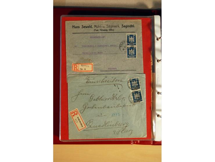 1923/32, umfangreiche Sammlung mit einigen hundert Briefen und Karten, sauber nach Ausgaben sortiert mit vielen besseren Einz