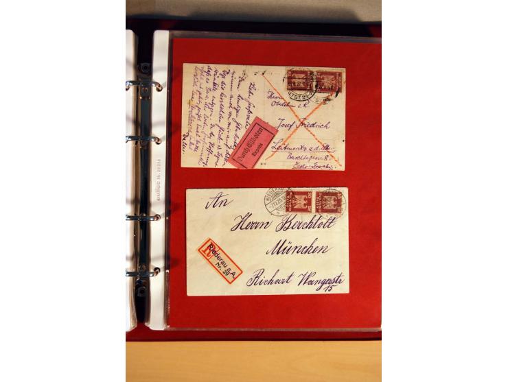 1923/32, umfangreiche Sammlung mit einigen hundert Briefen und Karten, sauber nach Ausgaben sortiert mit vielen besseren Einz