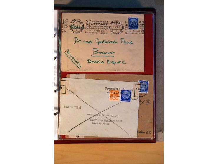 1932/40, Hindenburg-Freimarkenausgabe, umfangreiche Sammlung mit einigen hundert Briefen und Karten, dabei bessere Einzel- un