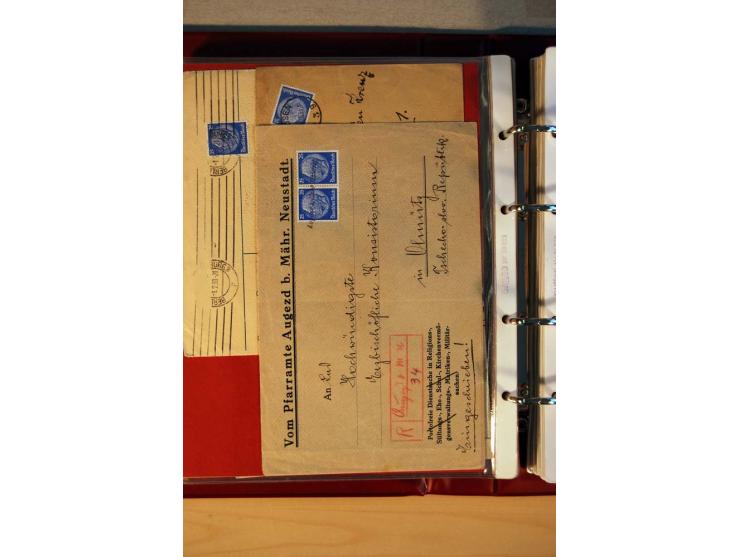 1932/40, Hindenburg-Freimarkenausgabe, umfangreiche Sammlung mit einigen hundert Briefen und Karten, dabei bessere Einzel- un