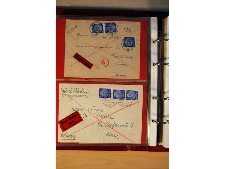 1932/40, Hindenburg-Freimarkenausgabe, umfangreiche Sammlung mit einigen hundert Briefen und Karten, dabei bessere Einzel- un