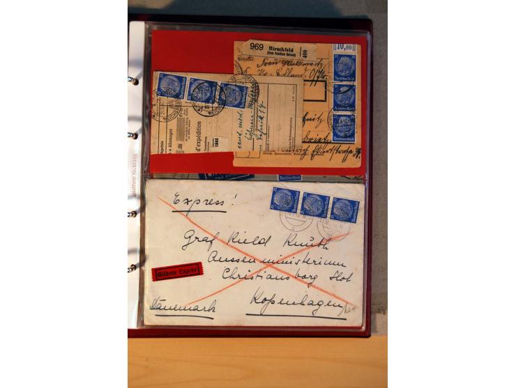 1932/40, Hindenburg-Freimarkenausgabe, umfangreiche Sammlung mit einigen hundert Briefen und Karten, dabei bessere Einzel- un