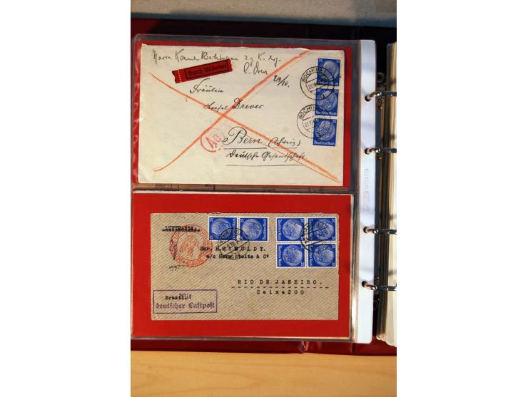 1932/40, Hindenburg-Freimarkenausgabe, umfangreiche Sammlung mit einigen hundert Briefen und Karten, dabei bessere Einzel- un