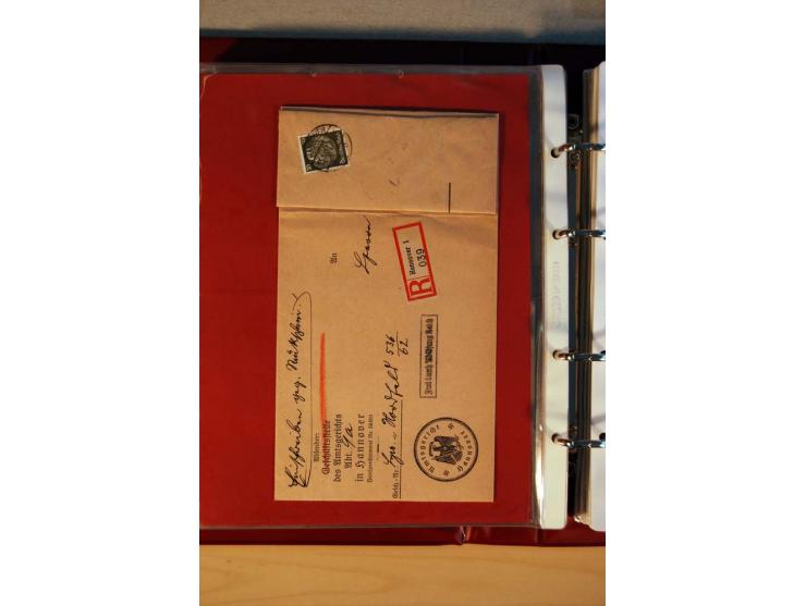 1932/40, Hindenburg-Freimarkenausgabe, umfangreiche Sammlung mit einigen hundert Briefen und Karten, dabei bessere Einzel- un