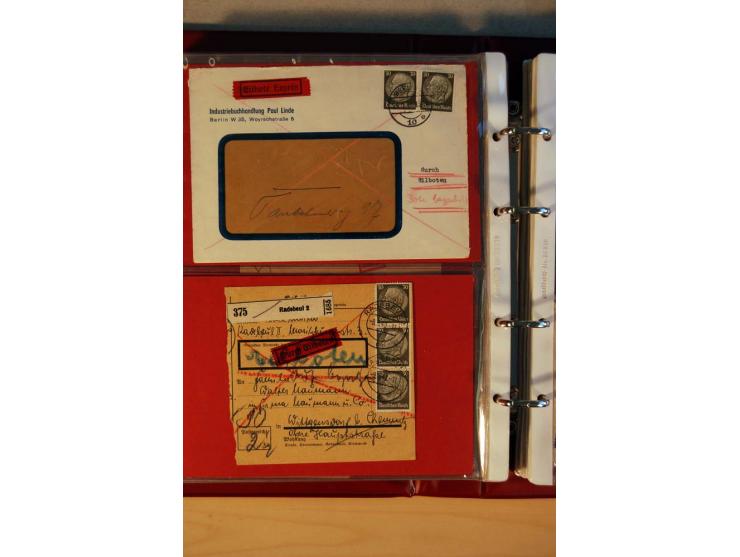 1932/40, Hindenburg-Freimarkenausgabe, umfangreiche Sammlung mit einigen hundert Briefen und Karten, dabei bessere Einzel- un