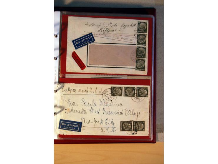 1932/40, Hindenburg-Freimarkenausgabe, umfangreiche Sammlung mit einigen hundert Briefen und Karten, dabei bessere Einzel- un