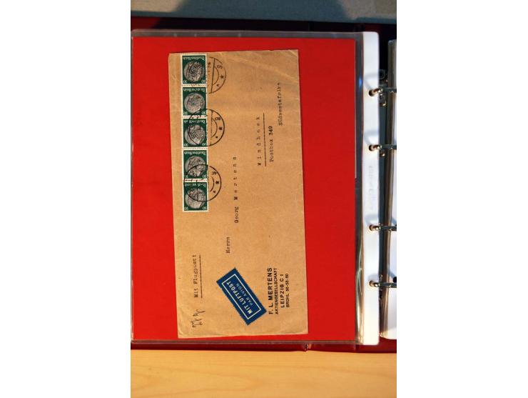 1932/40, Hindenburg-Freimarkenausgabe, umfangreiche Sammlung mit einigen hundert Briefen und Karten, dabei bessere Einzel- un