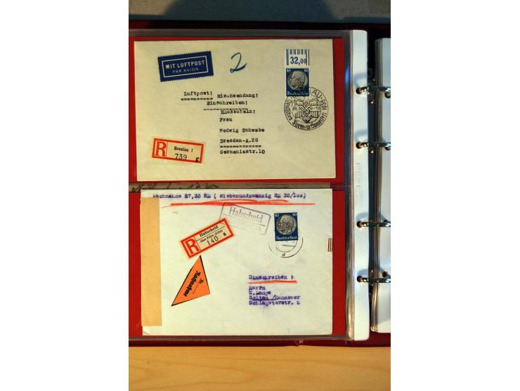 1932/40, Hindenburg-Freimarkenausgabe, umfangreiche Sammlung mit einigen hundert Briefen und Karten, dabei bessere Einzel- un