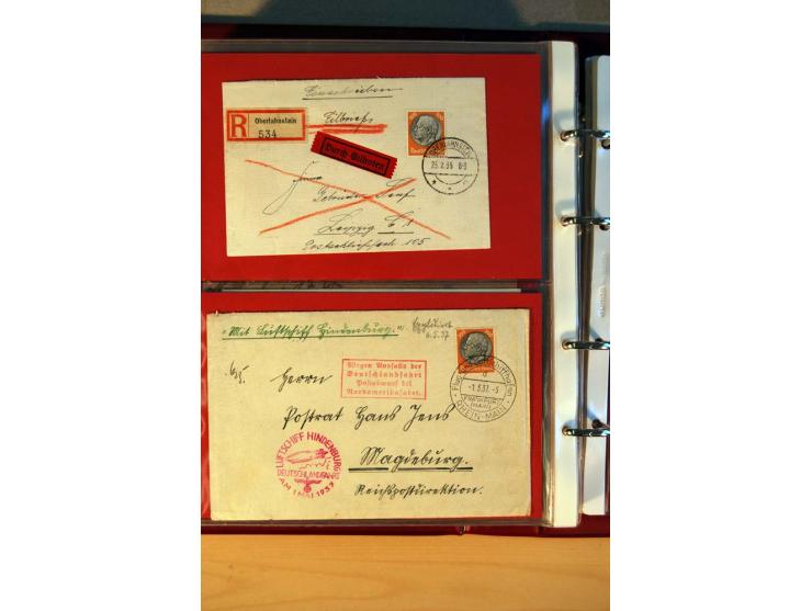 1932/40, Hindenburg-Freimarkenausgabe, umfangreiche Sammlung mit einigen hundert Briefen und Karten, dabei bessere Einzel- un