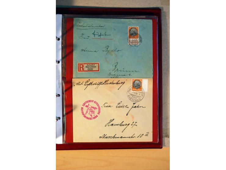 1932/40, Hindenburg-Freimarkenausgabe, umfangreiche Sammlung mit einigen hundert Briefen und Karten, dabei bessere Einzel- un