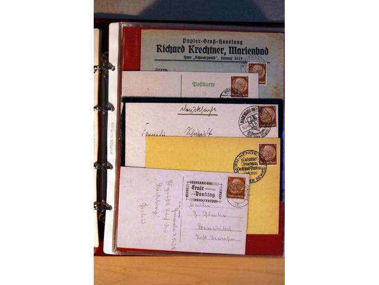 1932/40, Hindenburg-Freimarkenausgabe, umfangreiche Sammlung mit einigen hundert Briefen und Karten, dabei bessere Einzel- un