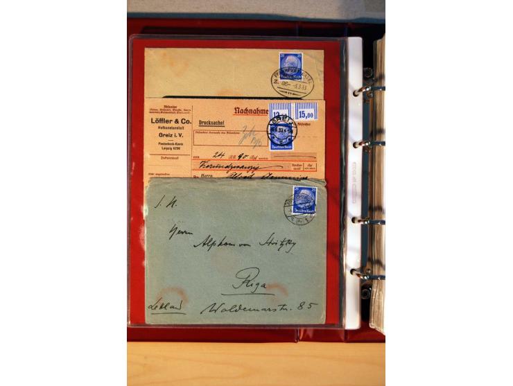 1932/40, Hindenburg-Freimarkenausgabe, umfangreiche Sammlung mit einigen hundert Briefen und Karten, dabei bessere Einzel- un