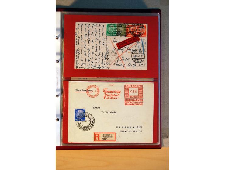 1932/40, Hindenburg-Freimarkenausgabe, umfangreiche Sammlung mit einigen hundert Briefen und Karten, dabei bessere Einzel- un