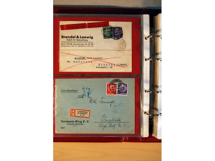1932/40, Hindenburg-Freimarkenausgabe, umfangreiche Sammlung mit einigen hundert Briefen und Karten, dabei bessere Einzel- un