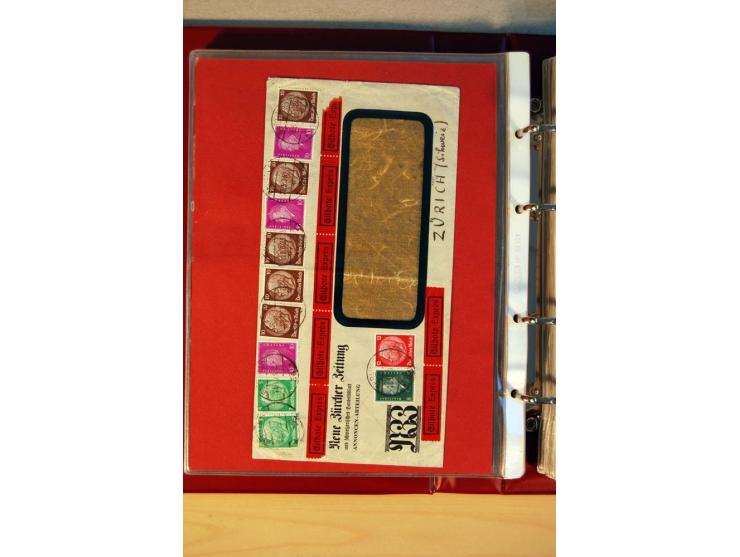 1932/40, Hindenburg-Freimarkenausgabe, umfangreiche Sammlung mit einigen hundert Briefen und Karten, dabei bessere Einzel- un