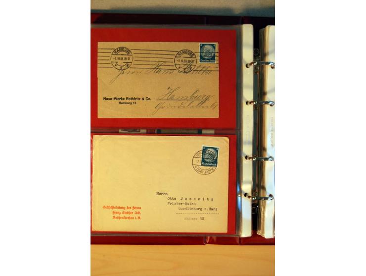 1932/40, Hindenburg-Freimarkenausgabe, umfangreiche Sammlung mit einigen hundert Briefen und Karten, dabei bessere Einzel- un