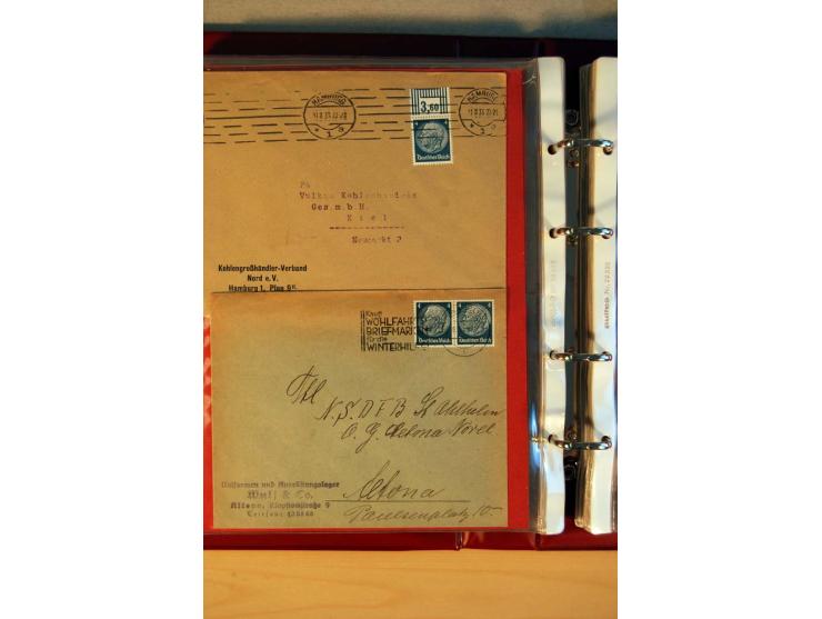 1932/40, Hindenburg-Freimarkenausgabe, umfangreiche Sammlung mit einigen hundert Briefen und Karten, dabei bessere Einzel- un