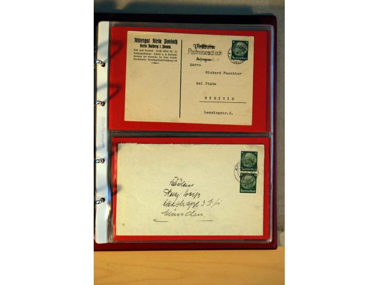 1932/40, Hindenburg-Freimarkenausgabe, umfangreiche Sammlung mit einigen hundert Briefen und Karten, dabei bessere Einzel- un