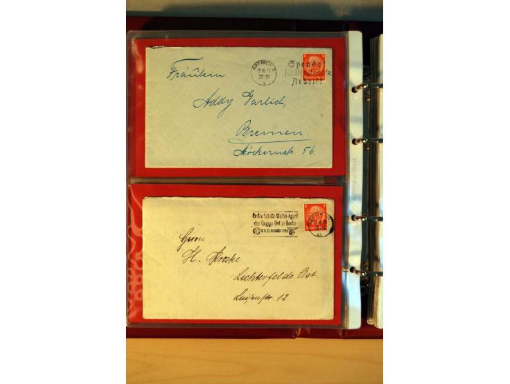 1932/40, Hindenburg-Freimarkenausgabe, umfangreiche Sammlung mit einigen hundert Briefen und Karten, dabei bessere Einzel- un