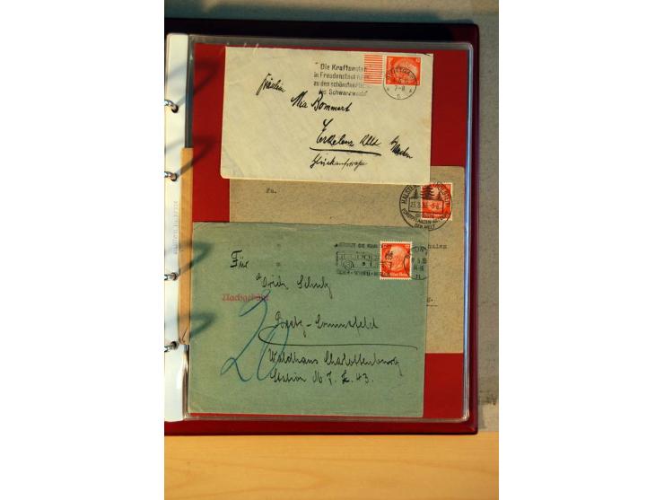 1932/40, Hindenburg-Freimarkenausgabe, umfangreiche Sammlung mit einigen hundert Briefen und Karten, dabei bessere Einzel- un