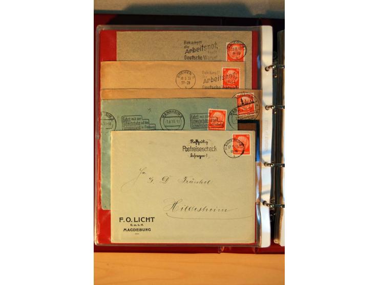 1932/40, Hindenburg-Freimarkenausgabe, umfangreiche Sammlung mit einigen hundert Briefen und Karten, dabei bessere Einzel- un