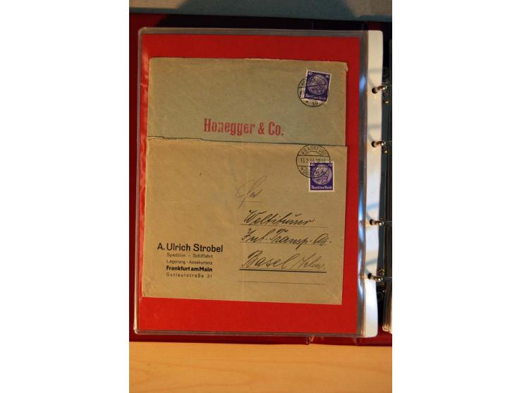 1932/40, Hindenburg-Freimarkenausgabe, umfangreiche Sammlung mit einigen hundert Briefen und Karten, dabei bessere Einzel- un