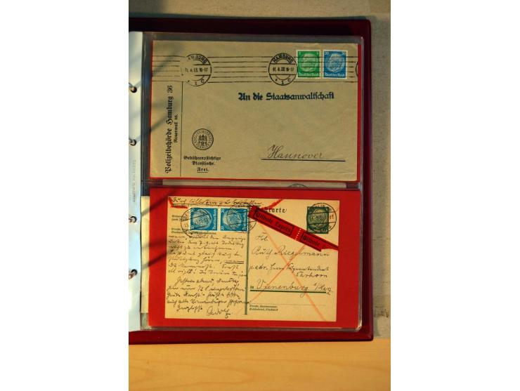 1932/40, Hindenburg-Freimarkenausgabe, umfangreiche Sammlung mit einigen hundert Briefen und Karten, dabei bessere Einzel- un