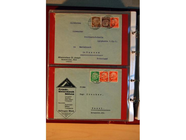 1932/40, Hindenburg-Freimarkenausgabe, umfangreiche Sammlung mit einigen hundert Briefen und Karten, dabei bessere Einzel- un