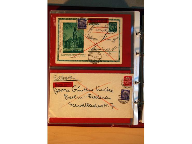 1932/40, Hindenburg-Freimarkenausgabe, umfangreiche Sammlung mit einigen hundert Briefen und Karten, dabei bessere Einzel- un