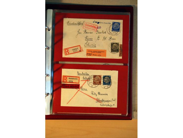 1932/40, Hindenburg-Freimarkenausgabe, umfangreiche Sammlung mit einigen hundert Briefen und Karten, dabei bessere Einzel- un