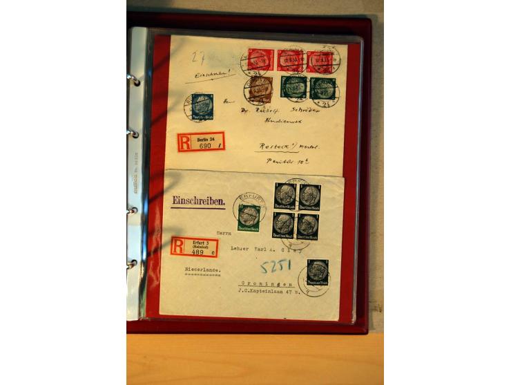 1932/40, Hindenburg-Freimarkenausgabe, umfangreiche Sammlung mit einigen hundert Briefen und Karten, dabei bessere Einzel- un
