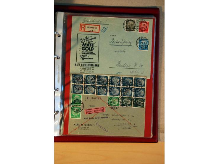 1932/40, Hindenburg-Freimarkenausgabe, umfangreiche Sammlung mit einigen hundert Briefen und Karten, dabei bessere Einzel- un