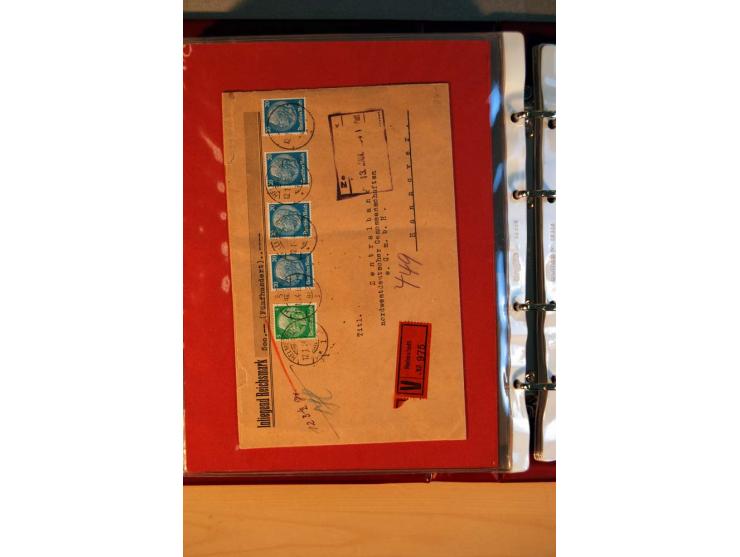 1932/40, Hindenburg-Freimarkenausgabe, umfangreiche Sammlung mit einigen hundert Briefen und Karten, dabei bessere Einzel- un
