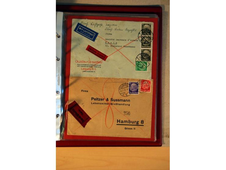 1932/40, Hindenburg-Freimarkenausgabe, umfangreiche Sammlung mit einigen hundert Briefen und Karten, dabei bessere Einzel- un