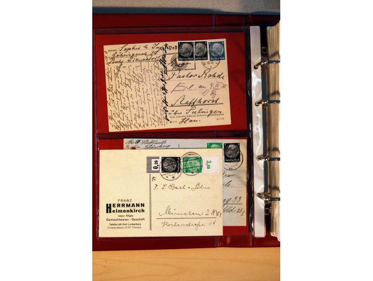 1932/40, Hindenburg-Freimarkenausgabe, umfangreiche Sammlung mit einigen hundert Briefen und Karten, dabei bessere Einzel- un