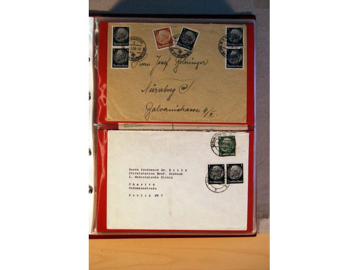 1932/40, Hindenburg-Freimarkenausgabe, umfangreiche Sammlung mit einigen hundert Briefen und Karten, dabei bessere Einzel- un