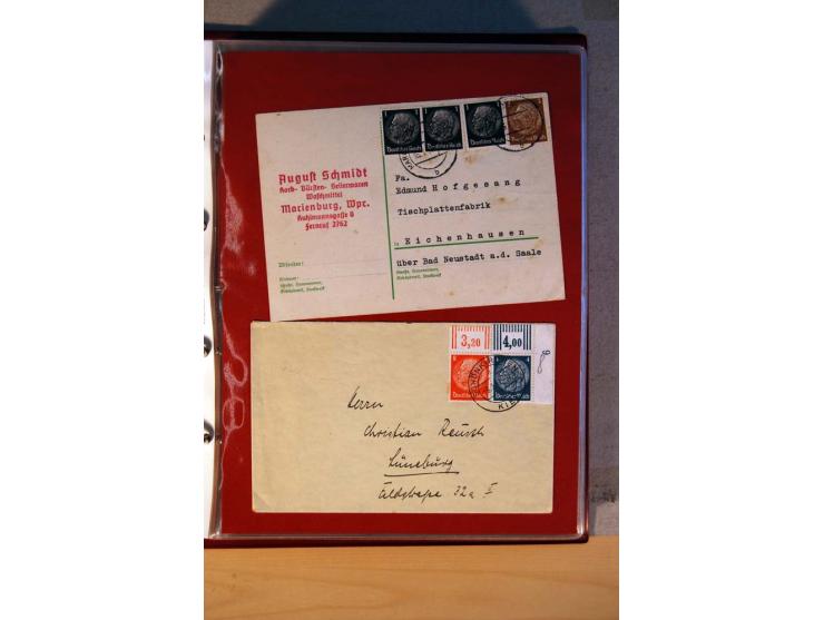 1932/40, Hindenburg-Freimarkenausgabe, umfangreiche Sammlung mit einigen hundert Briefen und Karten, dabei bessere Einzel- un