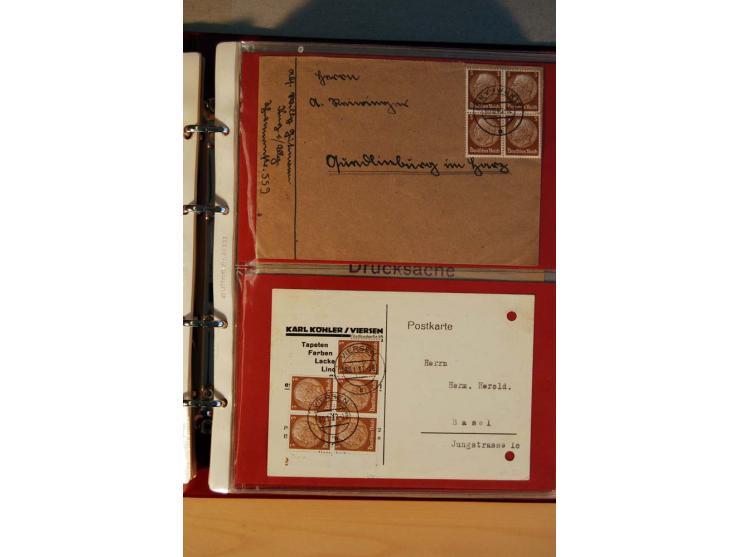 1932/40, Hindenburg-Freimarkenausgabe, umfangreiche Sammlung mit einigen hundert Briefen und Karten, dabei bessere Einzel- un