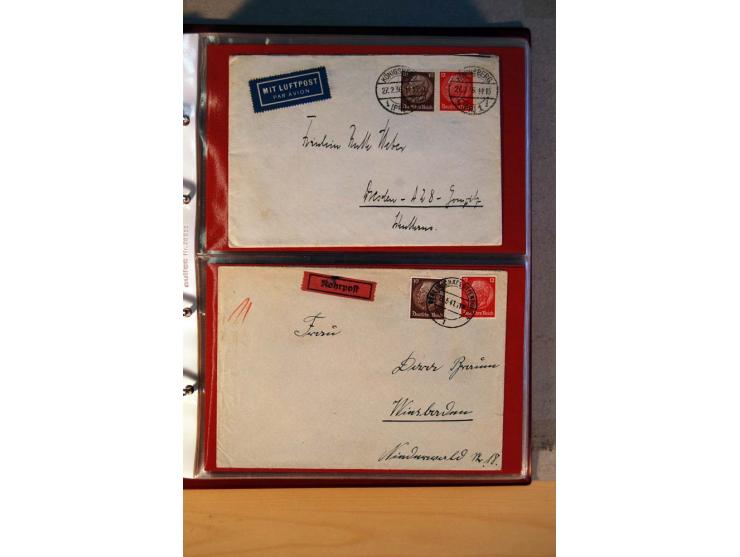 1932/40, Hindenburg-Freimarkenausgabe, umfangreiche Sammlung mit einigen hundert Briefen und Karten, dabei bessere Einzel- un